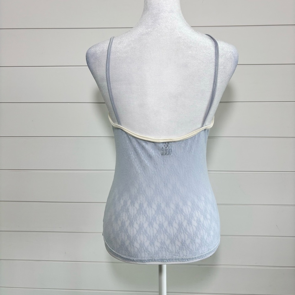 Diesel Vintage Stretchy Blue Lace Top Size L - Picture 2 of 7